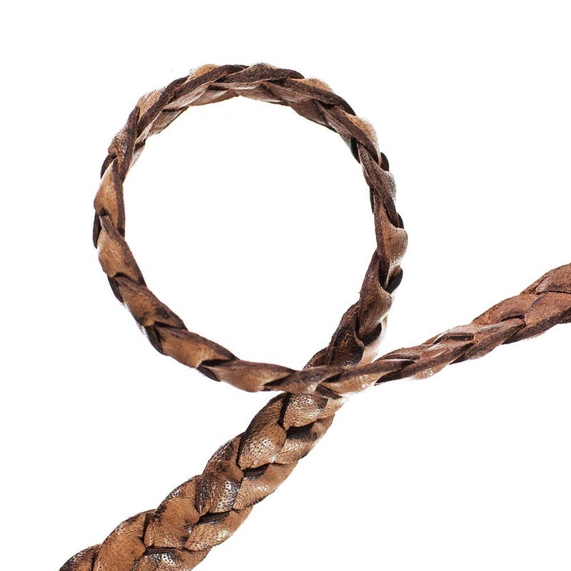 Craft County Flat Braided Leather Jewelry Craft Cord â€“ Necklaces, Belts, Bracelets, Crafts and Jewelry Making (Red Brown, 5mm X 5 Yards) - Image 3